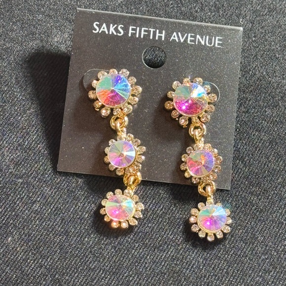 Pink Crystal Dangle Earrings - Saks Fifth Avenue - Picture 12 of 16